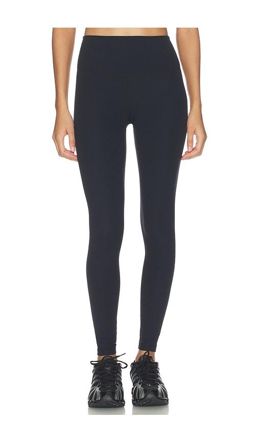 splits59 airweight rib high waist 7/8 legging in black. - size l (also in s, xs, m)