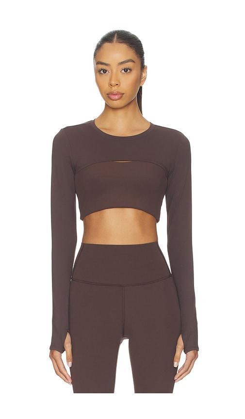 splits59 amelia airweight lite shrug in chocolate. - size l (also in xs, s, m)