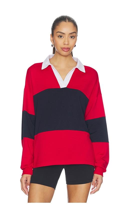 splits59 katie fleece rugby pullover in red. - size s (also in xs)