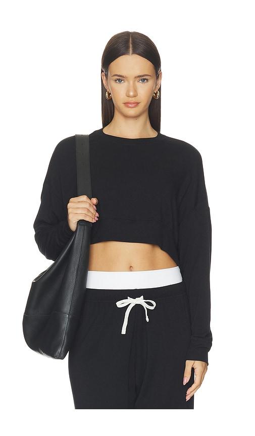 splits59 noah crop sweatshirt in black. - size m (also in s)