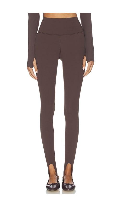 splits59 river high waist airweight stirrup legging in chocolate. - size l (also in m, xl)