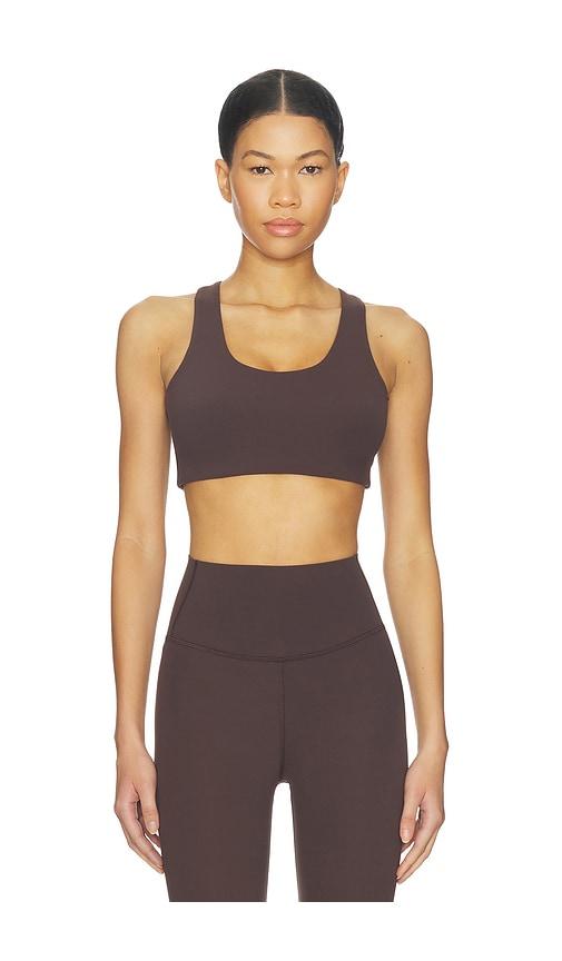 splits59 sara airweight sports bra in chocolate. - size xl (also in xs)
