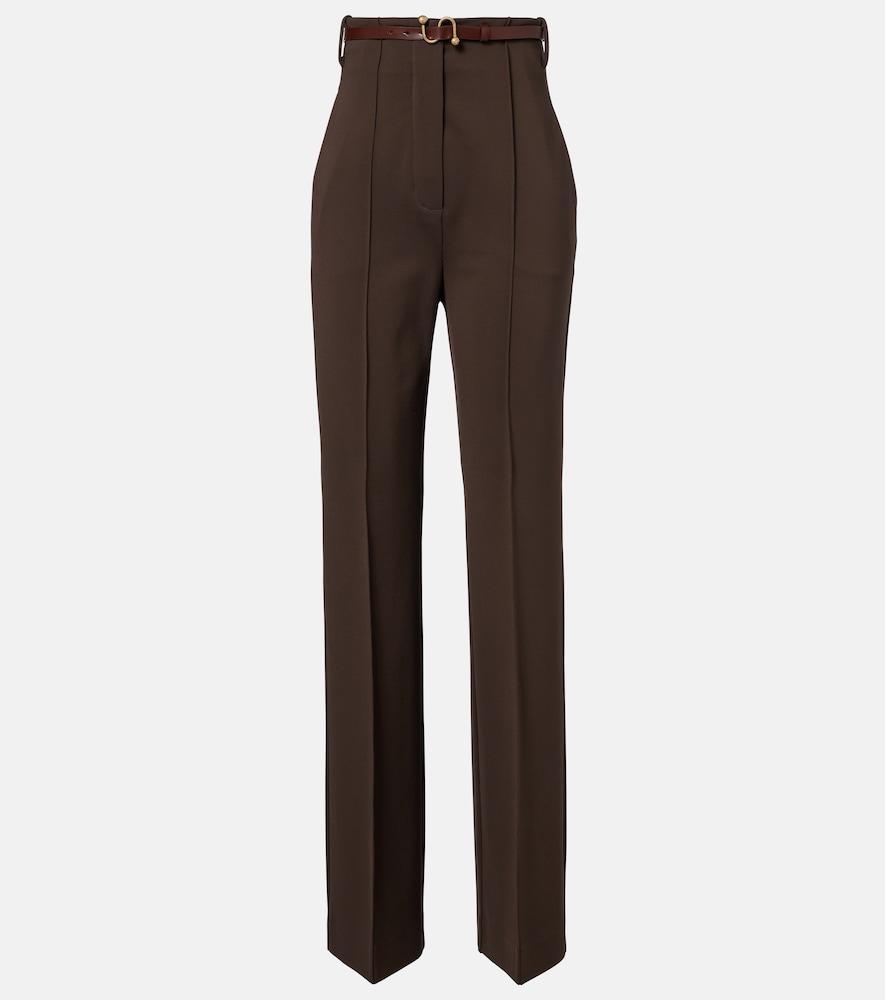 sportmax belted crêpe straight pants