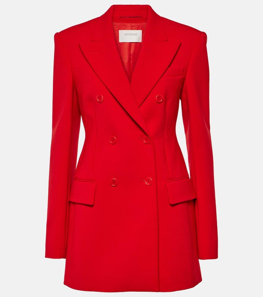 sportmax vischio double-breasted wool-blend blazer