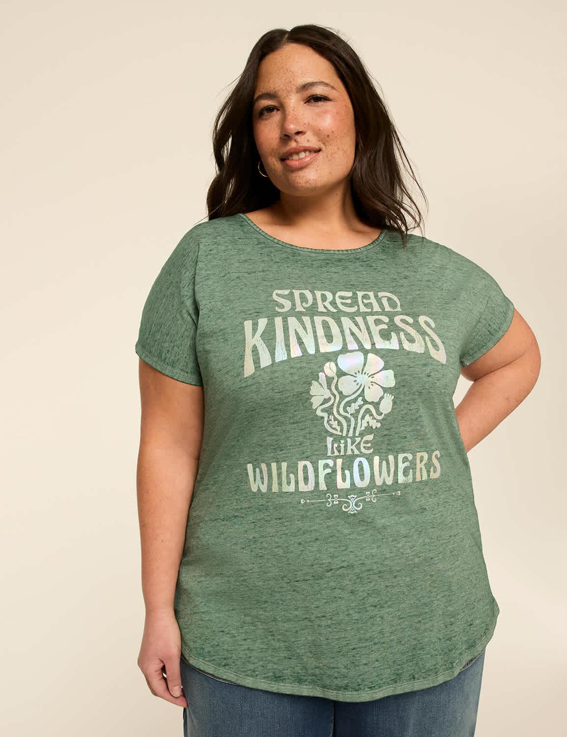 spread kindness dolman-sleeve graphic tee