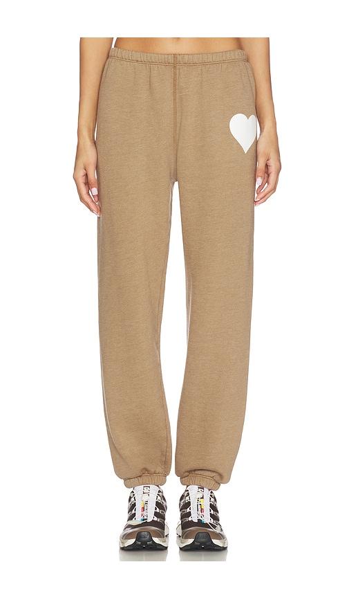 sprwmn heart sweatpants in taupe. - size l (also in s, xs, m)