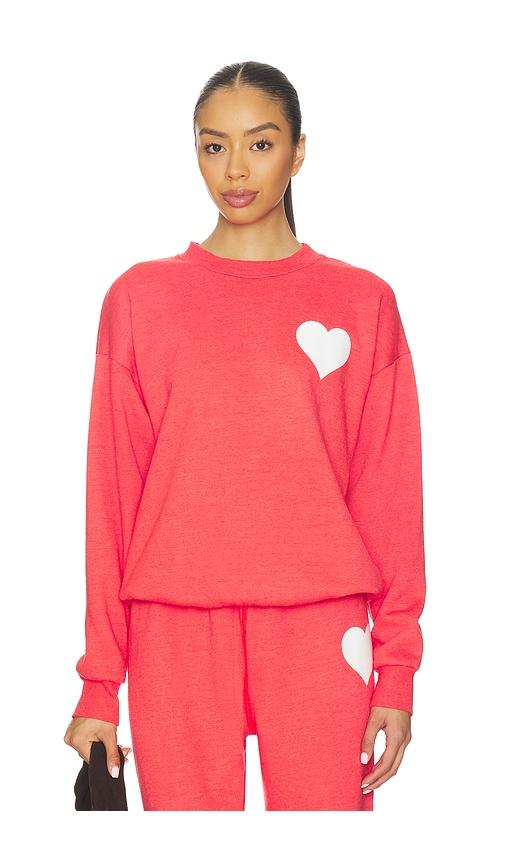 sprwmn heart sweatshirt in red. - size xl (also in xs)