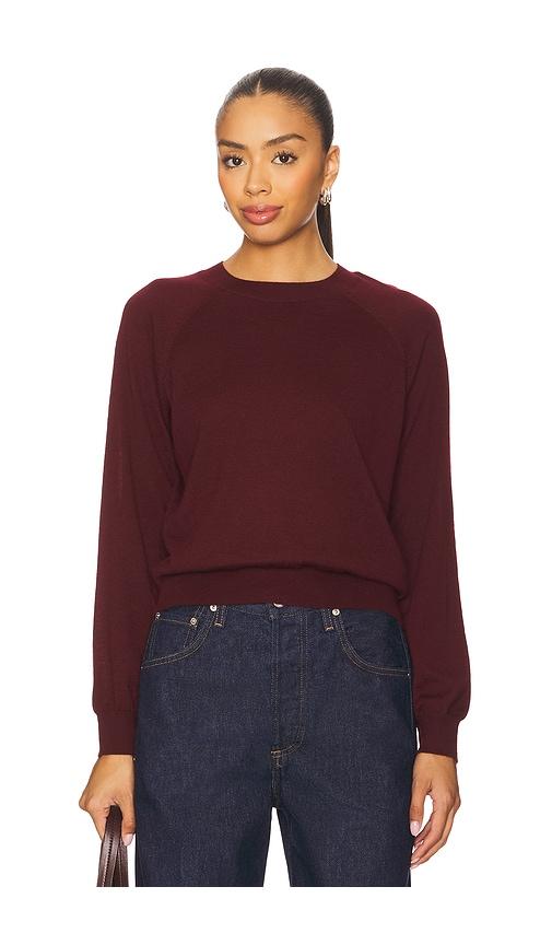 sprwmn long sleeve raglan sweater in wine. - size l (also in s, xs)