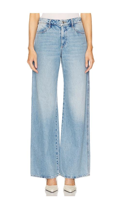 sprwmn mid rise wide leg jeans in blue. - size 24 (also in 25, 27)