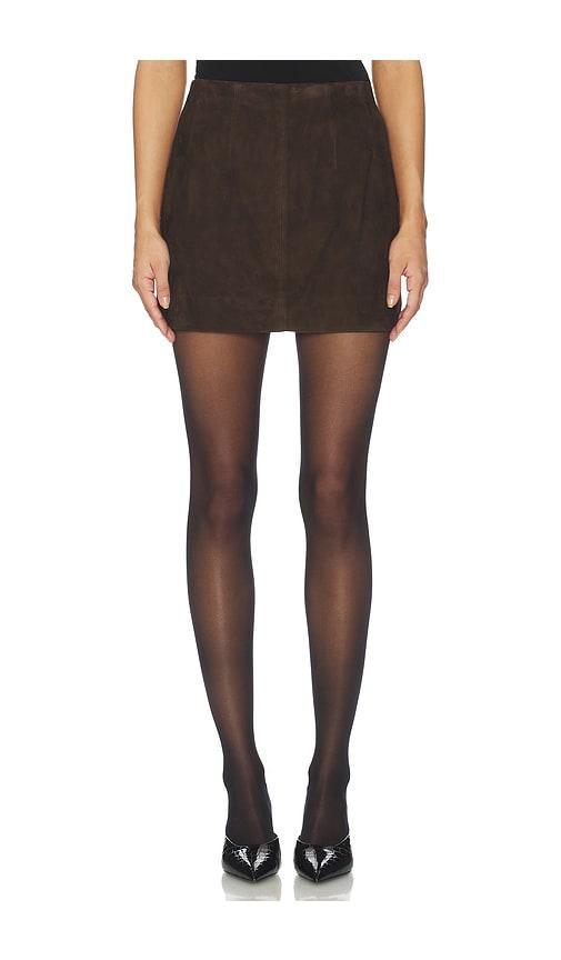 srg apple suede skirt in chocolate. - size l (also in s, xs)