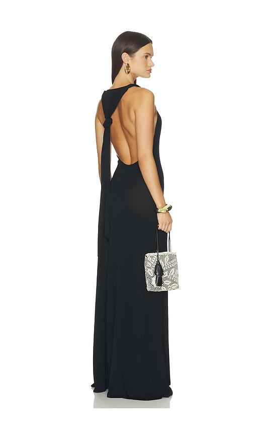 srg araminta knit twist gown in black. - size l (also in xs, s, m, xl)