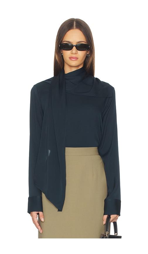srg celeste silk top in navy. - size l (also in s)