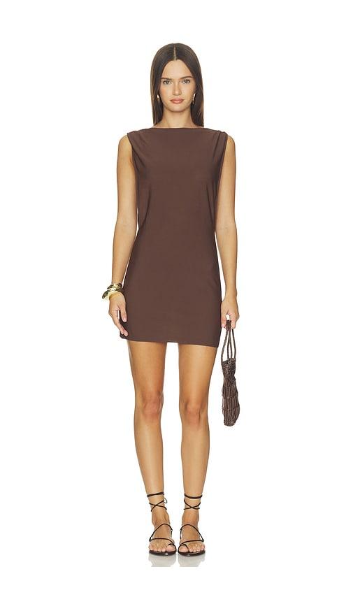 srg eisley knit mini dress in brown. - size l (also in xs, xxs, s, m, xl)