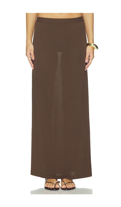 srg emersyn knit skirt in brown. - size l (also in xs, xxs, s, m, xl)