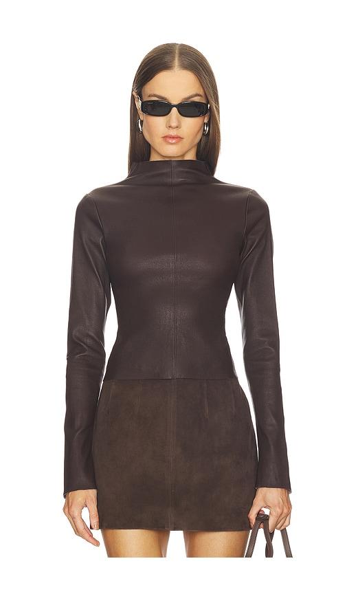 srg ethan top in chocolate. - size l (also in s, m)