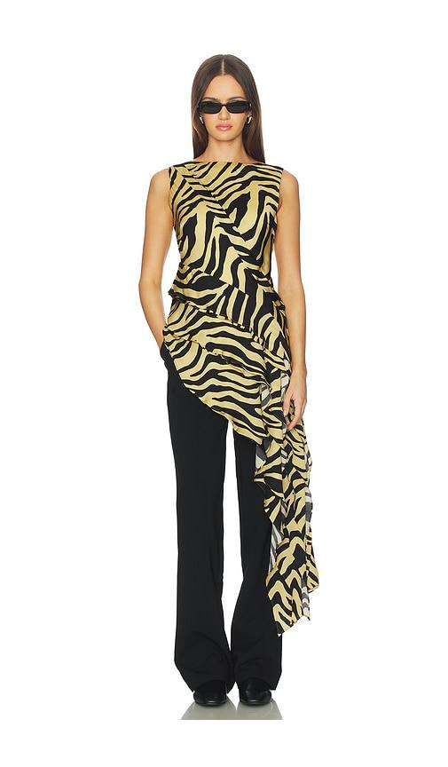 srg everlee silk top in brown. - size s (also in xs)