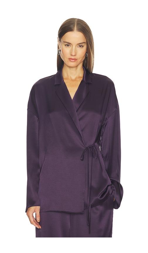 srg finley silk top in purple. - size s (also in xs)