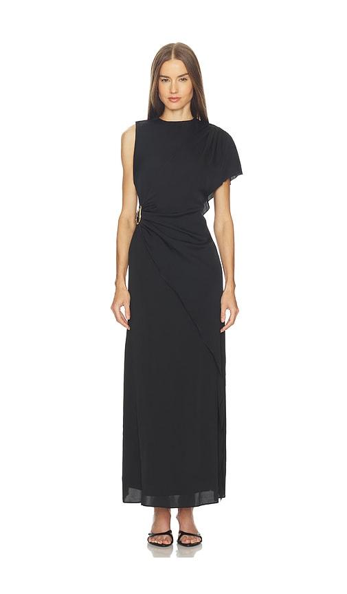 srg hallie silk dress in black. - size l (also in xxs, xs, s, m, xl)