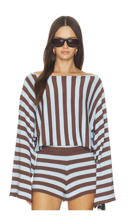 srg izabelle striped sweater in brown. - size l (also in m, s, xl)