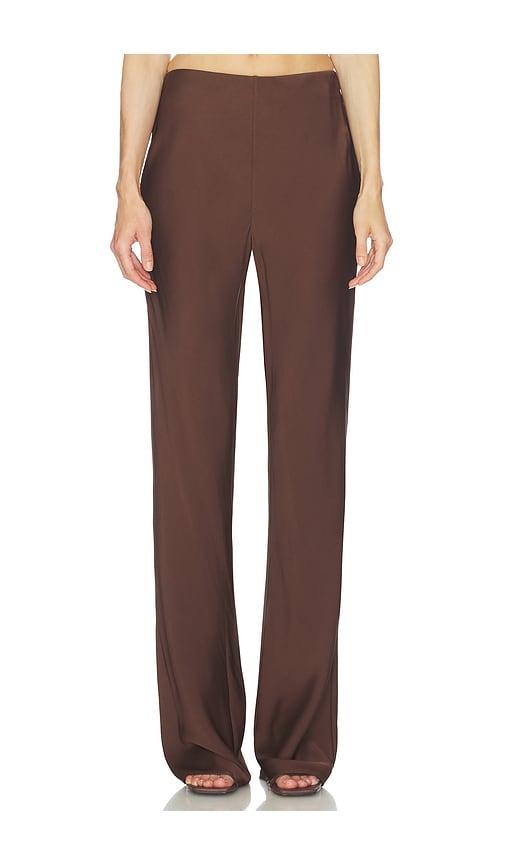 srg lennon silk pant in brown. - size l (also in s, m, xs, xl)