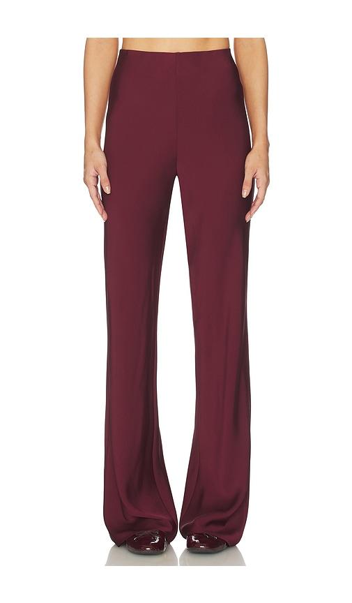 srg lennon silk pant in burgundy. - size l (also in xxs, xs, xl)