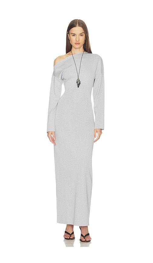 srg lesly off shoulder knit dress in light grey. - size l (also in xxs, xs, s, m, xl)
