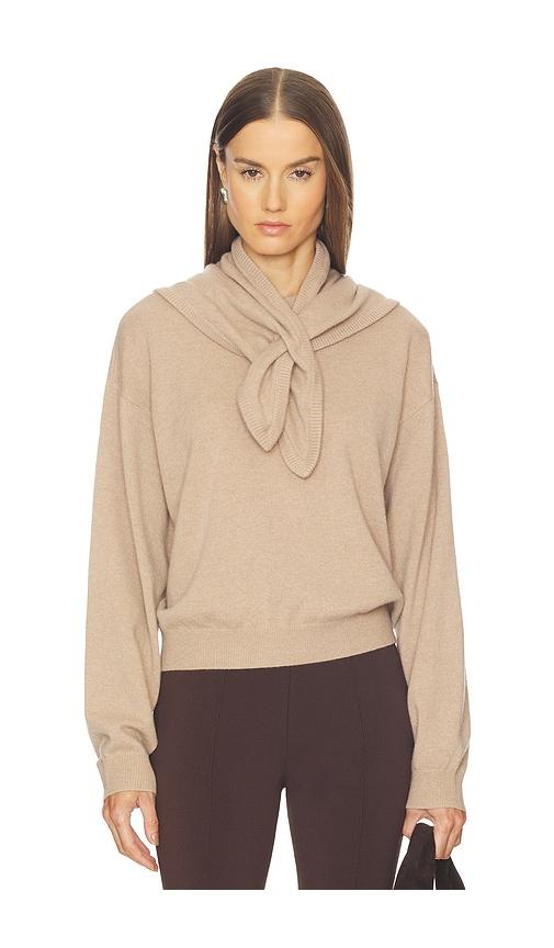 srg lue detachable kerchief sweater in taupe. - size m (also in xl)