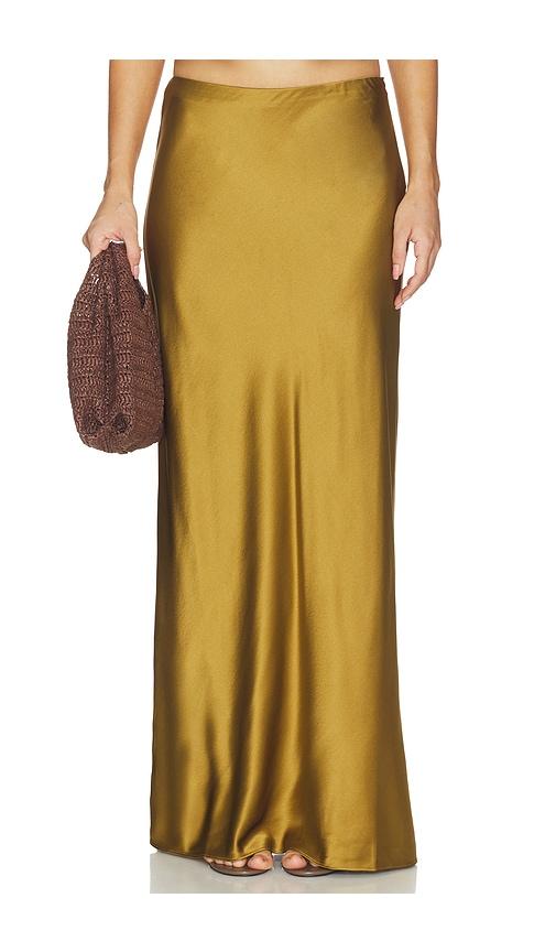 srg marion silk skirt in olive. - size s (also in xs)