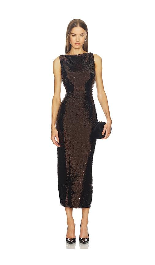 srg mia dress in chocolate. - size l (also in m, s, xl, xxs)