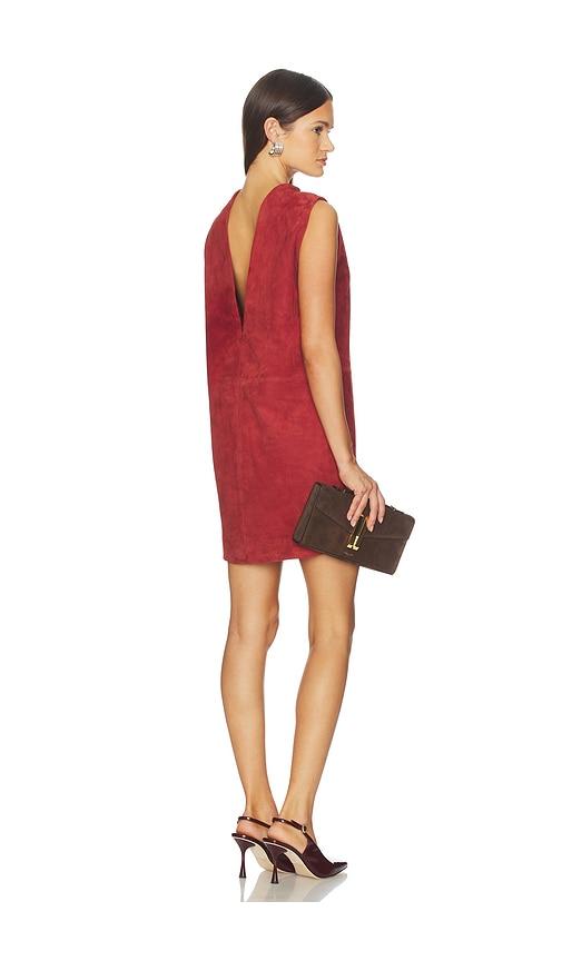 srg mona suede dress in red. - size m (also in s)