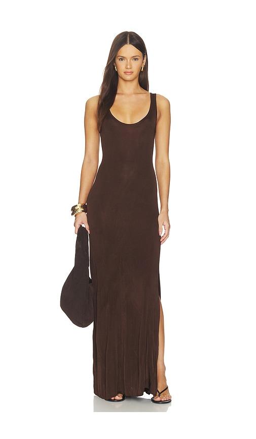 srg octayvia knit gown in chocolate. - size l (also in xs, s, m)