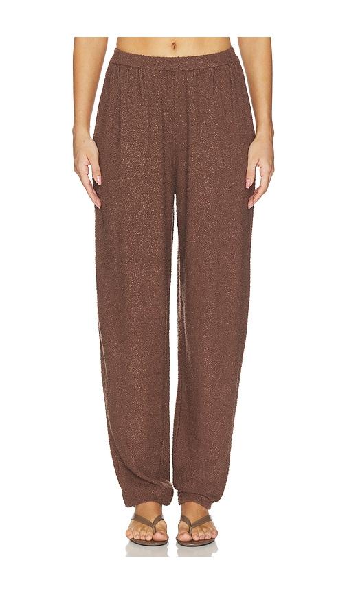 srg samita textured knit pant in chocolate. - size l (also in m, s, xl, xs, xxs)