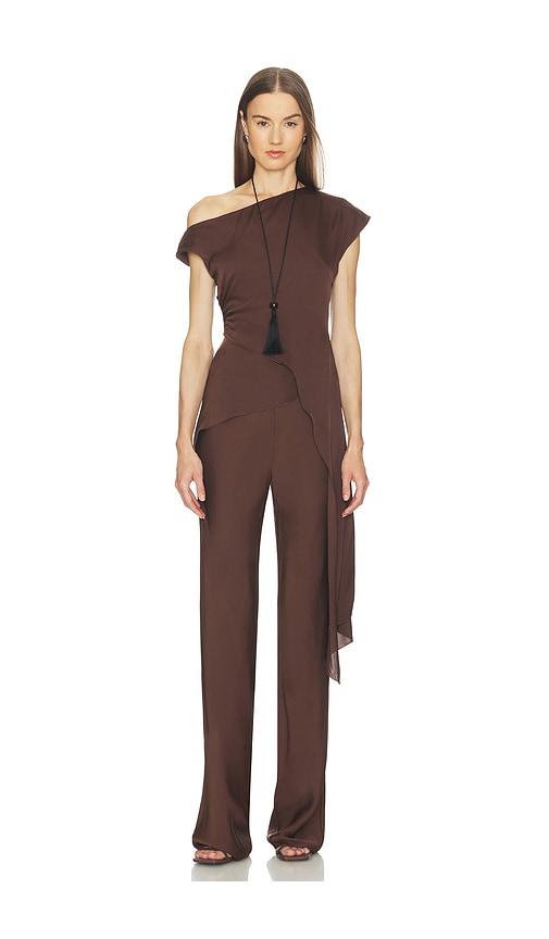 srg selena silk top in brown. - size m (also in s, xs)