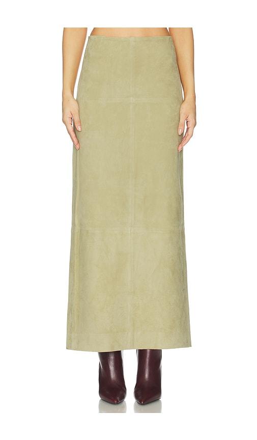 srg sonya suede skirt in tan. - size m (also in xxs, xs, s)