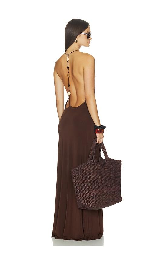 srg thalia maxi dress in chocolate. - size l (also in m, s, xs)