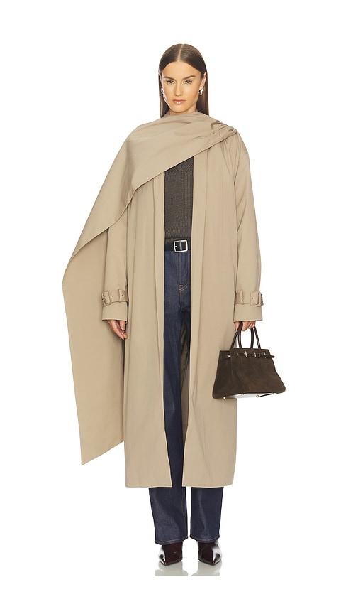 srg tolev coat in beige. - size l/xl (also in xxs/xs, s/m)