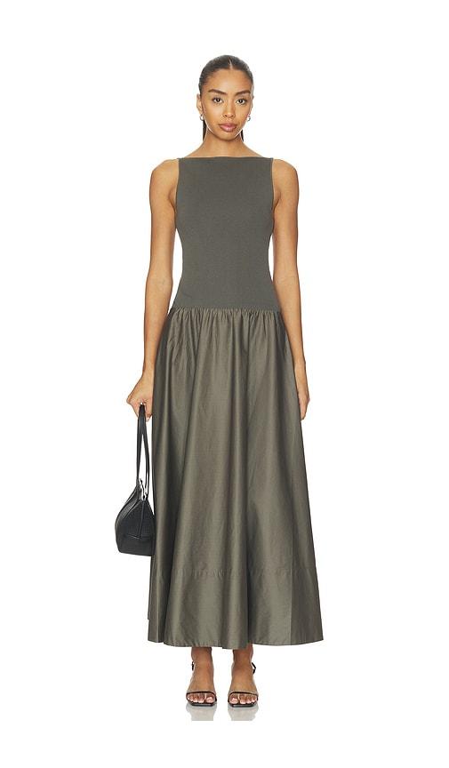 st. agni backless circle hem dress in taupe. - size m (also in s, xl)