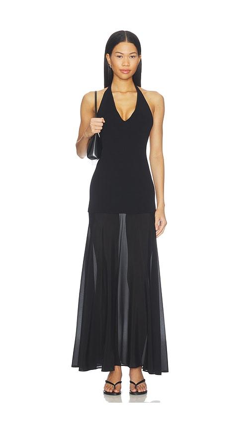 st. agni circle hem halter dress in black. - size l (also in m, s)