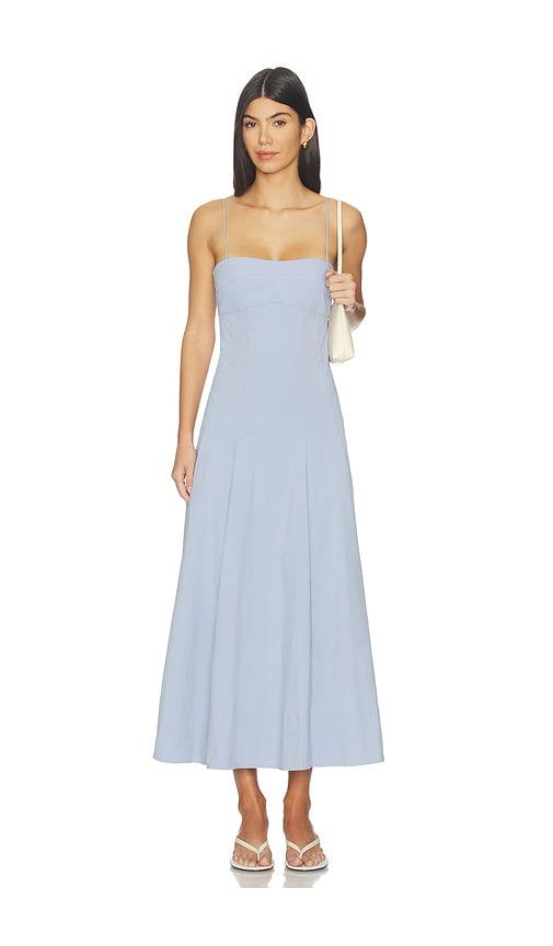 st. agni everyday cotton pleat dress in baby blue. - size l (also in s)