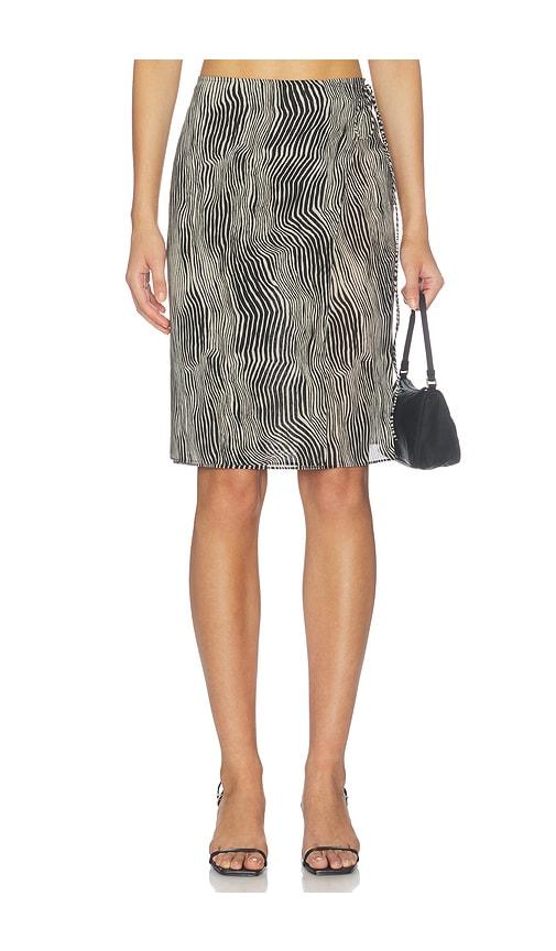 st. agni savannah silk wrap skirt in black & white. - size m/l (also in xs/s)