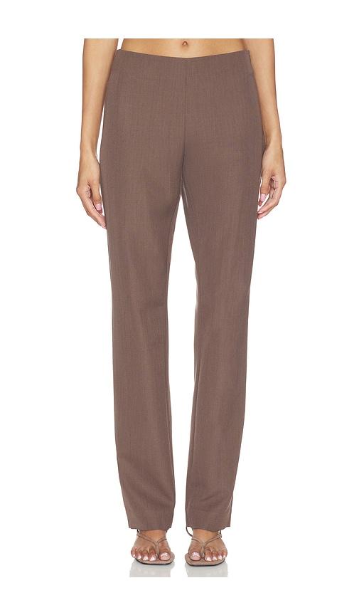 st. agni silk canvas 90s minimal pants in brown. - size l (also in xs, s, m, xl)