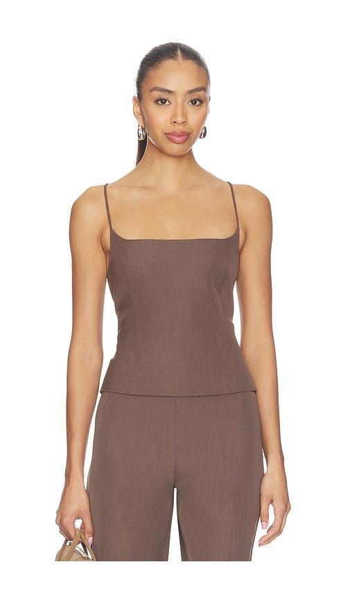 st. agni silk canvas cami in brown. - size l (also in xs, s)
