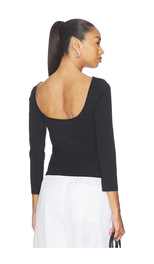 st. agni soft jersey ballerina top in black. - size xl (also in xxs)