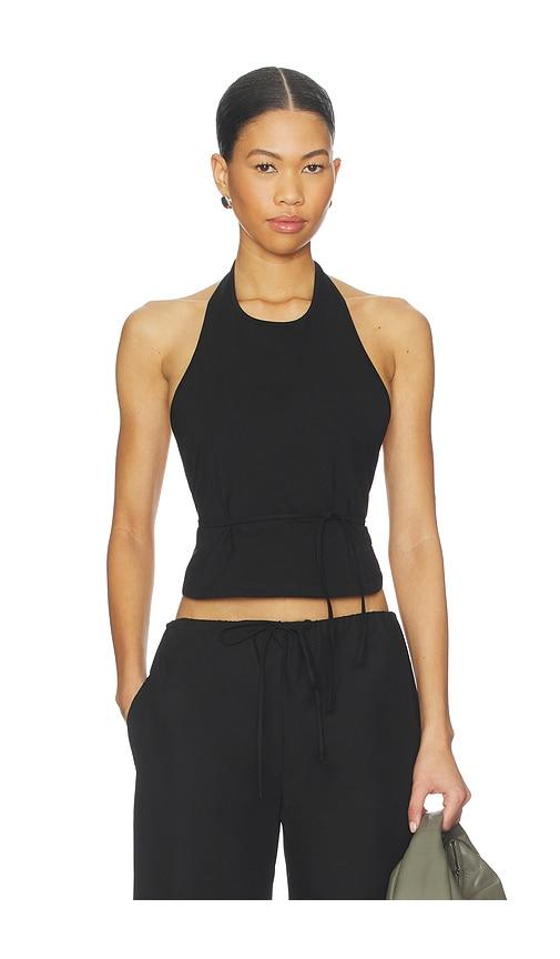 st. agni soft jersey halter top in black. - size l (also in xl)