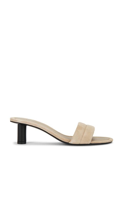 st. agni suede stitch detail heel in beige. - size 38 (also in 39)