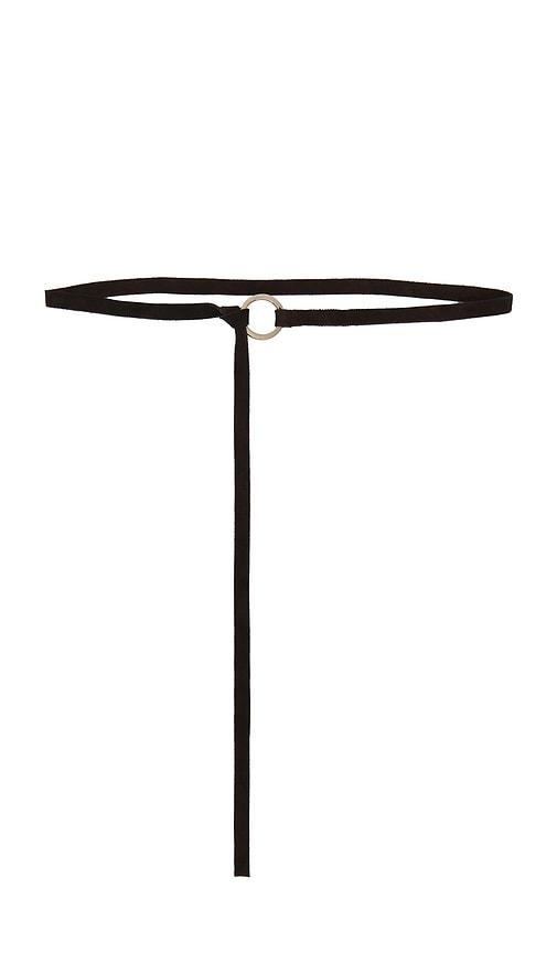 st. agni suede tie belt in chocolate.