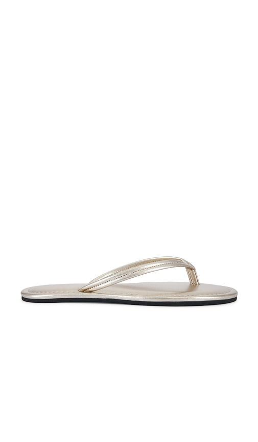 st. agni thong detail slide in metallic gold. - size 38 (also in 39)