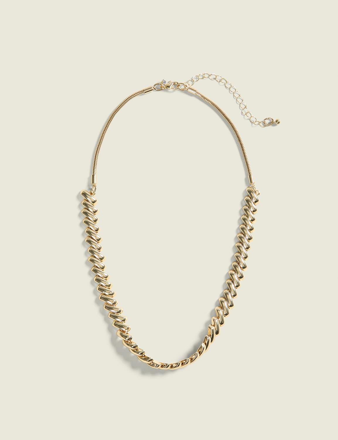 stacked goldtone statement necklace