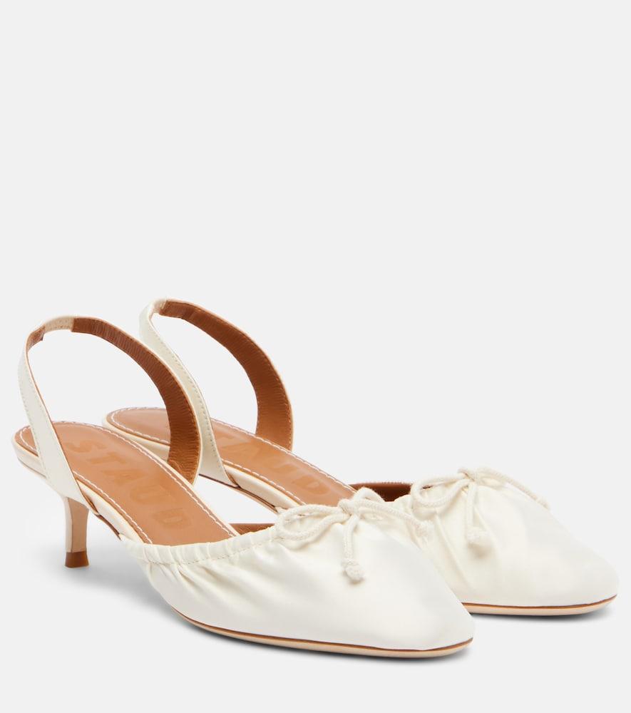 staud alba satin slingback pumps