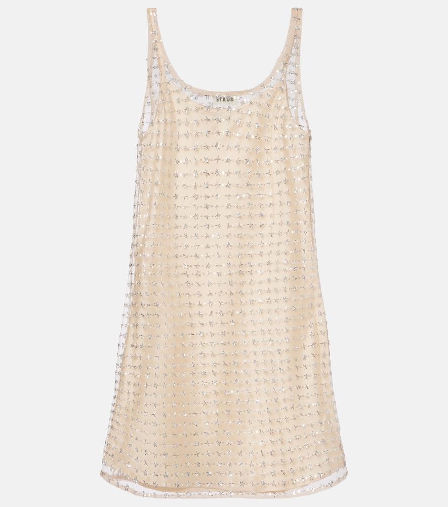 staud aurielle sequined tulle minidress